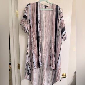 Torrid Multi Stripe Challis Hi-Lo Kimono Cardigan - size 1/2